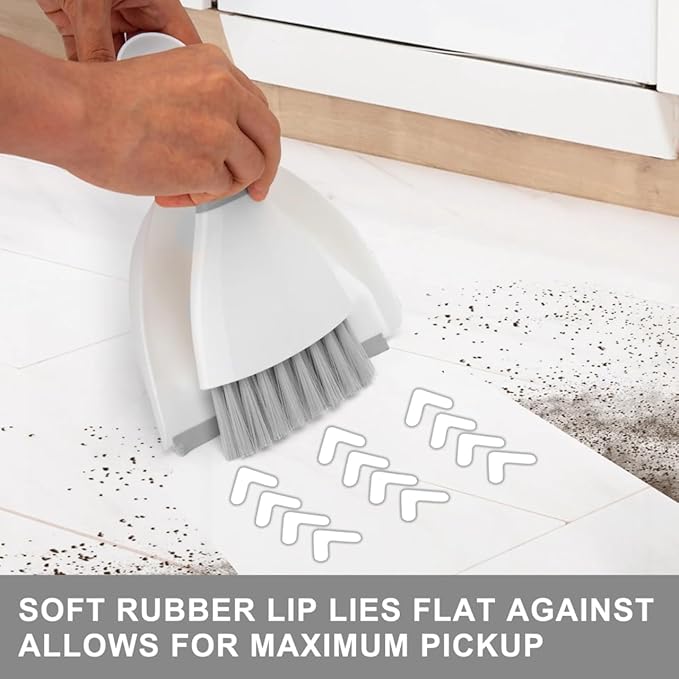 Dust Pan Broom Brush Dustpan - Dustpan and Brush Set, Mini Dust Pans with Brushes, Handheld Broom Cleaning for Tables, Keyboards, Guinea Pig Cage, and Cat Litter, etc.（Gray 3 Set）