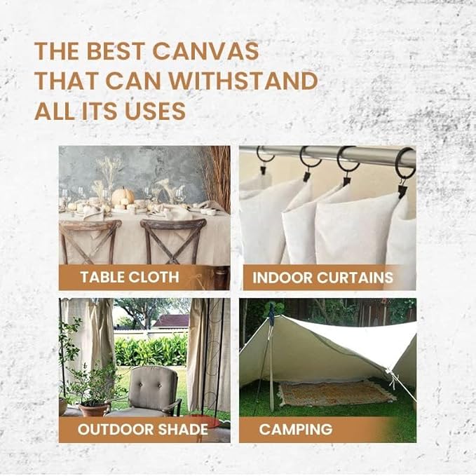 ZUPERIA Canvas Drop Cloth for Painting (Size 4' x12' Feet Pack of 4) Painters Drop Cloth for Painting, Furniture & Floor Protection All Purpose Thick Canvas tarp with Double Stitched Edges