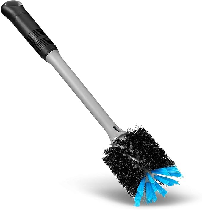3-in-1 Bottle Brush with Straw Cleaning Brush and Nipple Cleaner, Long Handle Water Bottle Scrubbing Brush, Built for Cleaning Sport Bottles, Baby Bottles, Coffee Mugs, Flask