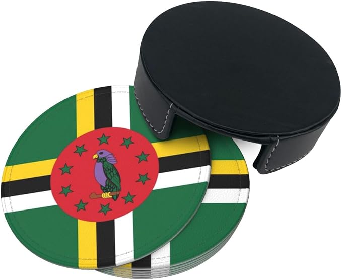 Dominica Flag Coasters for Drinks