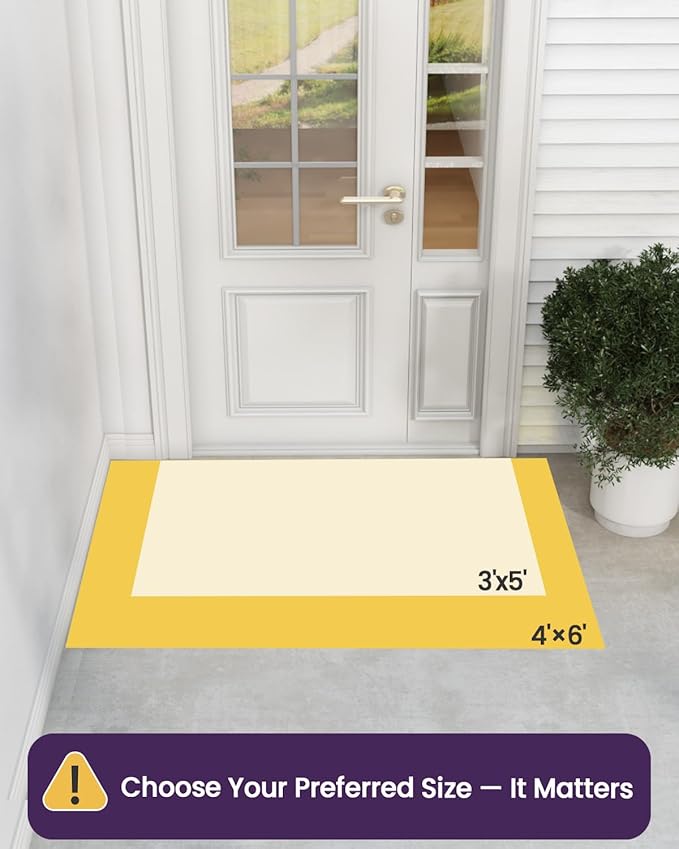 DEXI Front Door Mat Outside Entrance, Heavy Duty Non Slip Low Profile Doormat for Entryway, Trap Dirt and Moisture Welcome Mats, Easy Clean, Patio, Garage, 6x4, Brown