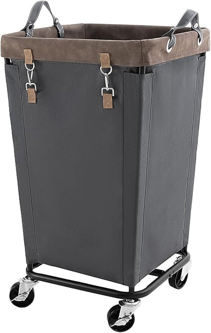 StorageWorks 160L Laundry Basket with Wheels, Large Rolling Hampers for Clothing Organizer, Dirty Clothes Basket for Hotel, Home, Closet, Dorm, Grey