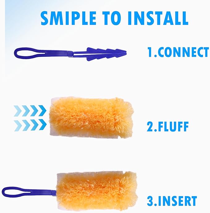 10 Count Heavy Duty Duster Kit for Swiffer Duster, Unscented Disposable Dusters with 1 Handle for Cleaning