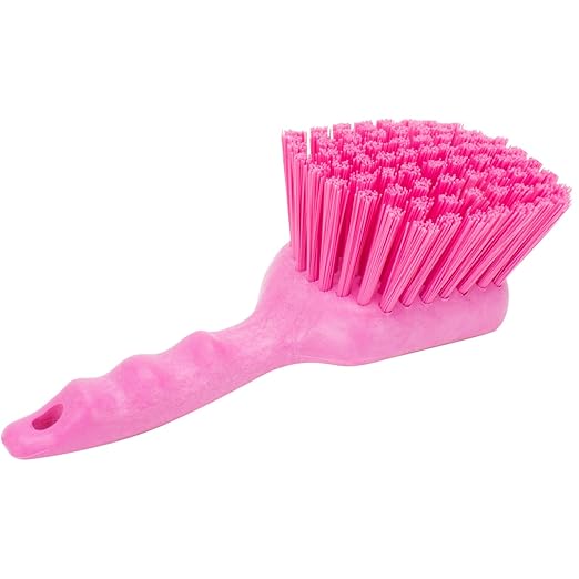 SPARTA 40541EC26 Plastic Scrub Brush, Utility Brush, Kitchen Brush With Hanging Hole For Cleaning, 8 Inches, Pink