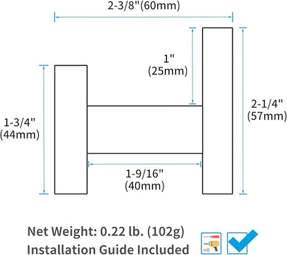Angle Simple Bathroom Towel Hook, SUS304 Stainless Steel Single Shower Towel Hanger for Wall, Kitchen Cabinet Closet Coat Robe Holder Wall Mounted, Brushed Nickel