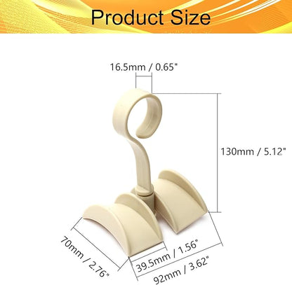 Rotating Belt Hanger 360°Rotatable Organizer 4 Hangers for Drying Towels Bras Clothes Gloves Plastic Laundry Sock Drying Hanger Beige 5Pcs