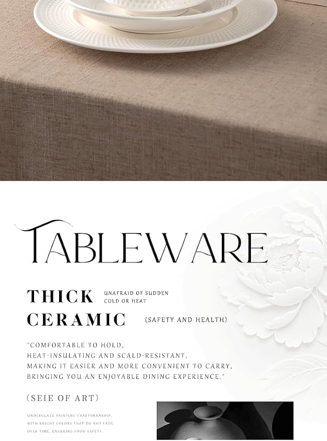 4-piece set, embossed B design plate and bowl set, microwave and dishwasher