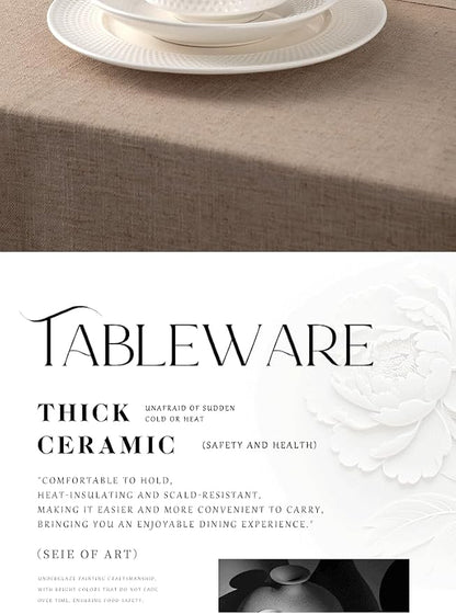 4-piece set, embossed B design plate and bowl set, microwave and dishwasher