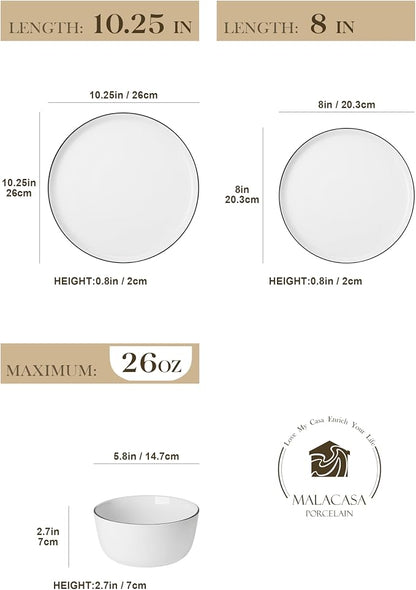 MALACASA 18-Piece Dinnerware Set