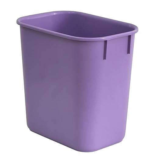 Acrimet Wastebasket, Deskside Bin, 3.25 Gallon/13 Quart/ 12 Liter (Plastic) (Purple Color) (Set of 4)