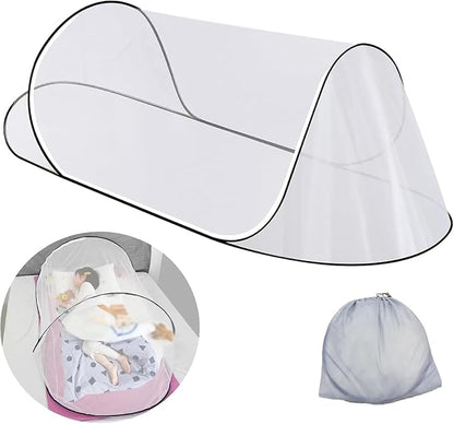 200 * 80 * 56 Large Size Mosquito Net Ultra Light Pop-up Foldable Mosquito Net Suitable for Camping Travel Terrace Bed Portable Easy and Quick Installation (1 pcs) (White)