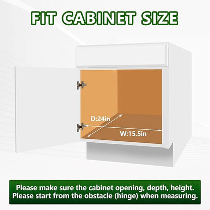 LOVMOR Pull Out Cabinet Organizer 14"W x 21"D, Kitchen Cabinet Pull Out Shelves Slide Out Storage