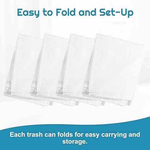 Rainmae 4PCS XL Size Disposable Trash Cans with Waterproof Lining for Parties, 30 Gallon Reusable Sturdy Garbage Bins for Birthdays and Weddings, Trash Can Bin for Garbage and Recycling