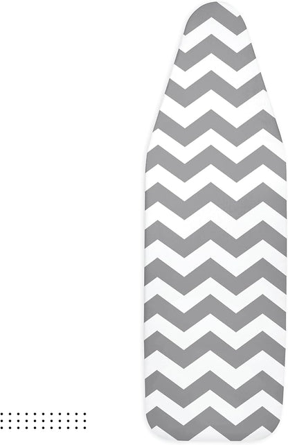 Encasa XO Ironing Board Cover and Pad 49"x18" - Thick 3mm Felt Padding, Drawstring Tightening & Lock, Easy Fit, Scorch & Stain Resistant, Fits Wide Ironing Board - Zig Zag