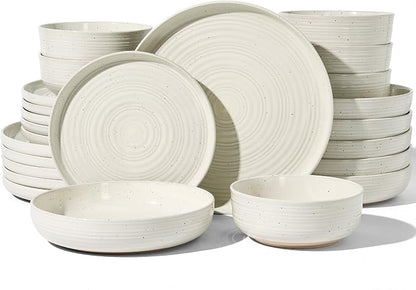 Stoneware Dinnerware Sets with Pasta Bowls, Service