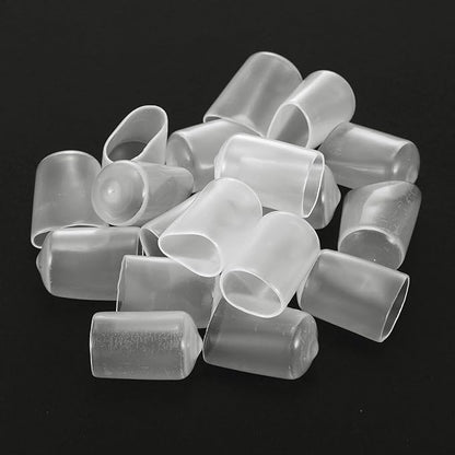 uxcell 20pcs Rubber End Caps Protective Caps 20mm ID Vinyl PVC Round Tube Bolt Cap Cover Screw Thread Protectors, Clear