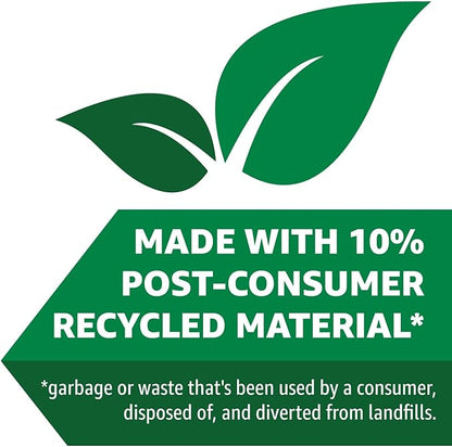 Amazon Basics 13 Gallon Tall Kitchen Drawstring Trash Bags, Clean Fresh Scnet, 10% Post Consumer Recycled, 200 Count