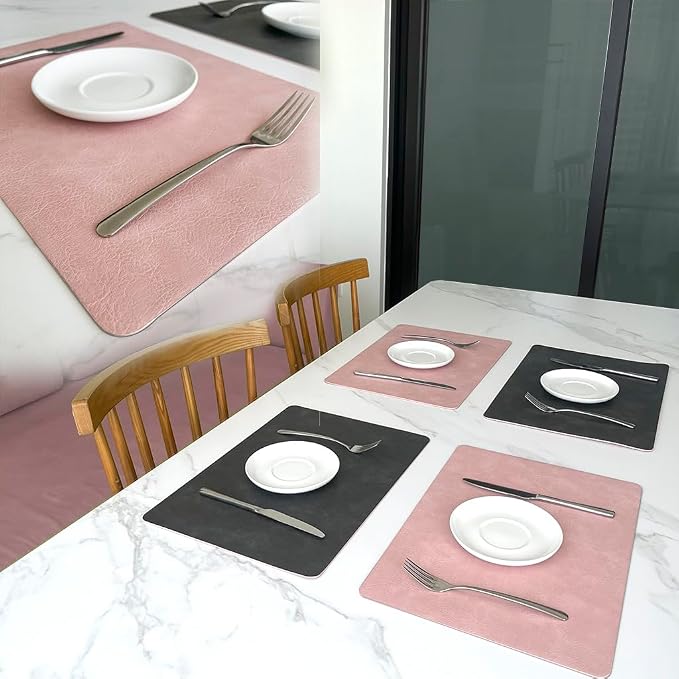 Placemats and Coaster Sets, Faux Leather Effect Place Mats