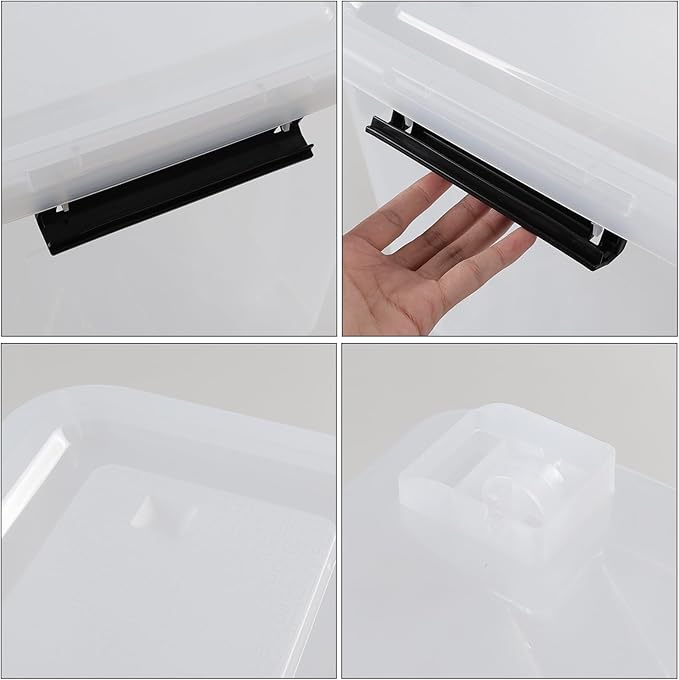 70 Quart Large Clear Storage Bins, Plastic Storage Box with Lids and Wheels, 4 Packs