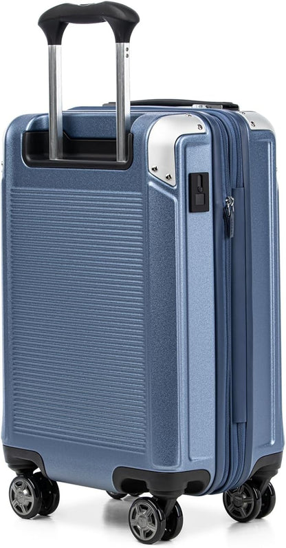 Travelpro Platinum Elite Hardside Expandable Carry on Luggage, 8 Wheel Spinner, TSA Lock, Hard Shell Polycarbonate Suitcase, Dark Sky Blue, Compact Carry On 20-Inch