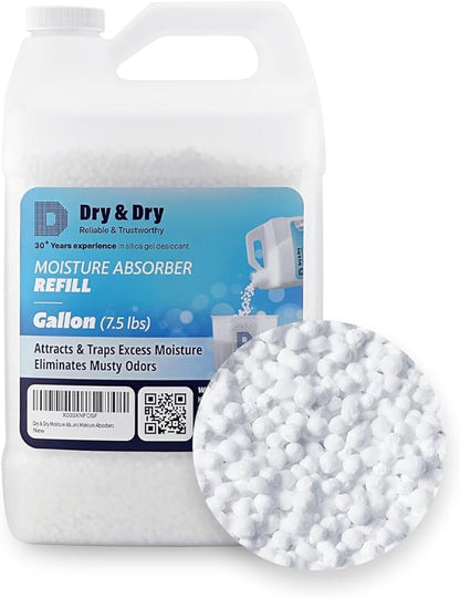 Dry & Dry Moisture Absorbers Refill Beads (7.5 LBS) - Dehumidifiers for Home Dehumidifier for Basement Small Dehumidifiers Dehumidifiers, Moisture Absorber Refill, Fragrance Free