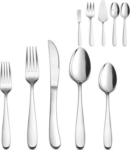 LIANYU 35-Piece Heavy Duty Silverware Set