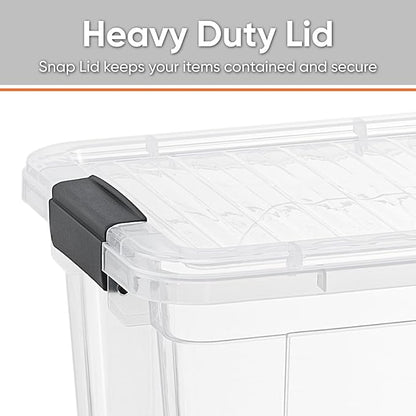 Superio Clear Storage Boxes with Lids, 4.75 Quart Plastic Container Bins for Organizing, Stackable Crates, BPA Free, Non Toxic, Odor Free, Organizers for Home, Office, School, and Dorm