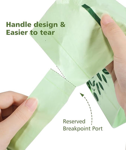 Compostable Trash Bags 8 Gallon with Handle, 30 Liter, 40 Count, AYOTEE Composting Garbage Bags 8 Gallon for Kitchen Food Scrap, Waste Basket Bag，Unscented Medium Trash Can Liners for Office