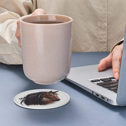 6 Pcs Horse Leather Coasters for Drinks