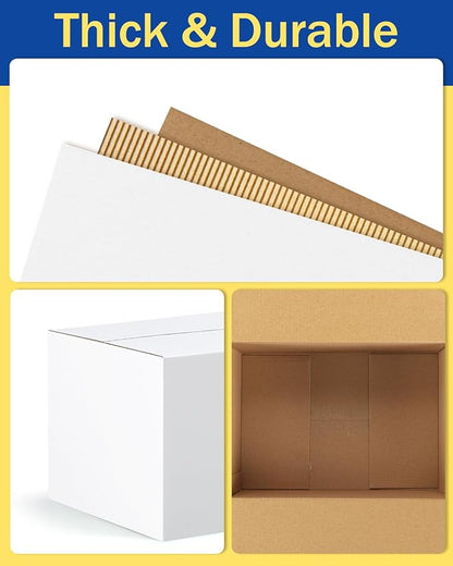 Assorted-Sizes-Shipping-Boxes-45-Pack: 8x6x6 & 10x7x5 & 11x6x6 Small-Shipping-Boxes-Mailers, White Corrugated-Cardboard-Boxes-for-Packing-Small-Business Mailing