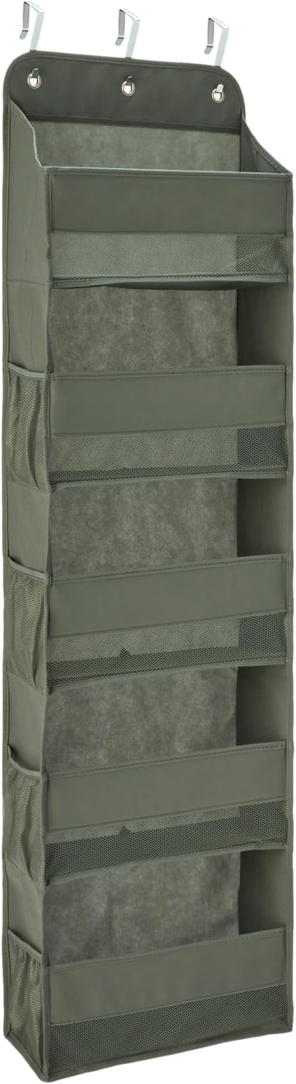 Amazon Basics 5 Tier Over the Door Organizer, Large, 6.4 x 54.5 x 14.9 in, Dark Grey