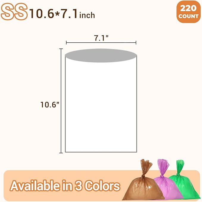 Odor Sealing Small Trash Bags Home & Food Use XS-220 Count Disposable Bags, Durable and Unscented (Color:Blue)