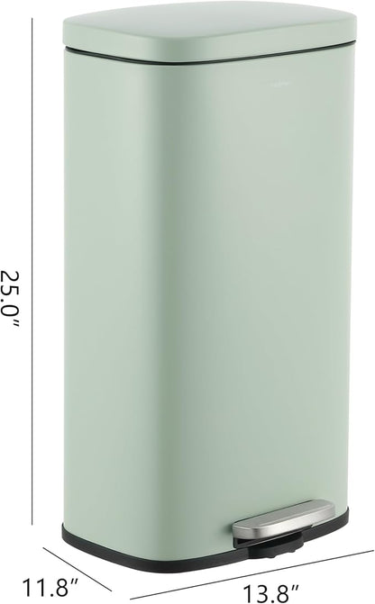 happimess HPM1011H Curtis 8-Gallon Step-Open Trash Can, Fingerprint Resistant, Modern, Minimalistic for Home, Kitchen, Laundry Room, Office, Bedroom, Bathroom, Pistachio Gelato