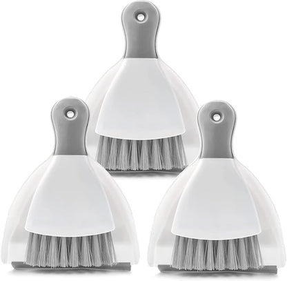 Dust Pan Broom Brush Dustpan - Dustpan and Brush Set, Mini Dust Pans with Brushes, Handheld Broom Cleaning for Tables, Keyboards, Guinea Pig Cage, and Cat Litter, etc.（Gray 3 Set）