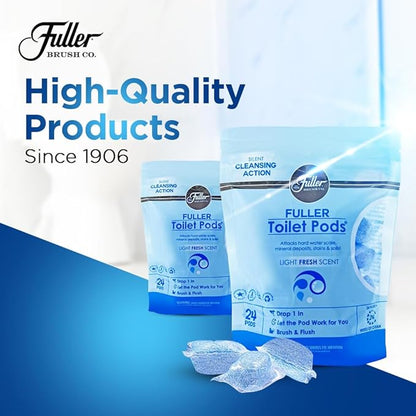Fuller Brush Toilet Bowl Cleaner Pods - Water Soluble Tablet Cleansers, Cleans Descales & Refreshes Bathroom Toilets Removes Odors Soils & Stains Light Fresh Scent Ideal for Homes & Businesses 1-Pack