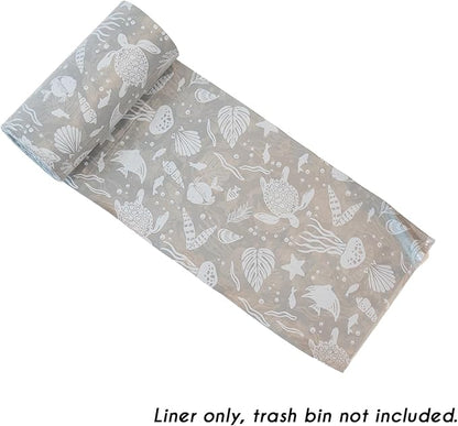 Happy Haven Trash Bags for 2,3,4 Gallon Trash Can, Small Garbage Bags - Bedroom & Bathroom, Decorative Cute Wastebasket Liner - 50 Count (Slate Seascape)