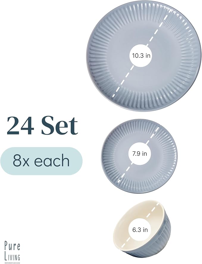 24 Piece Stoneware Dinnerware Set
