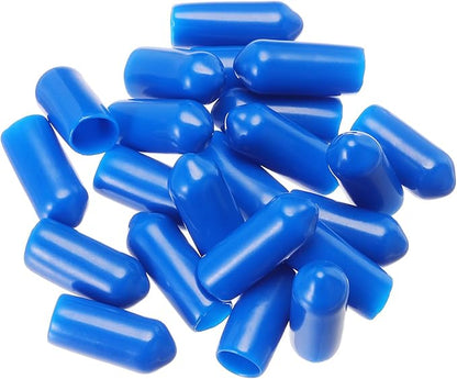 uxcell 20pcs Rubber End Caps 6mm(1/4") ID Vinyl PVC Round Tube Bolt Cap Cover Screw Thread Protectors,Blue