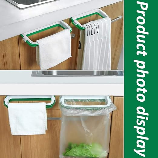 VinBee 5 PCS Portable Trash Bag Holder Hanging Trash Garbage Bag Holder Hanging Kitchen Cupboard Door Back Style Stand Trash Garbage Bags Storage Rack for Kitchen Cupboard
