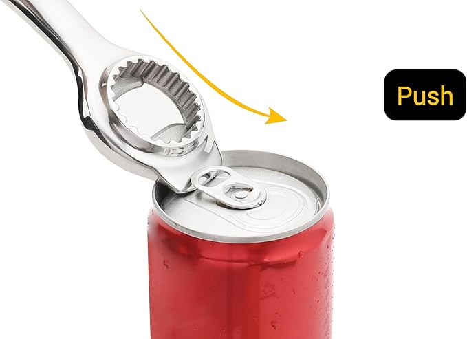 Midnight Open All-in-One Bottle and Can Opener, Ergonomic Design, Stainless Steel