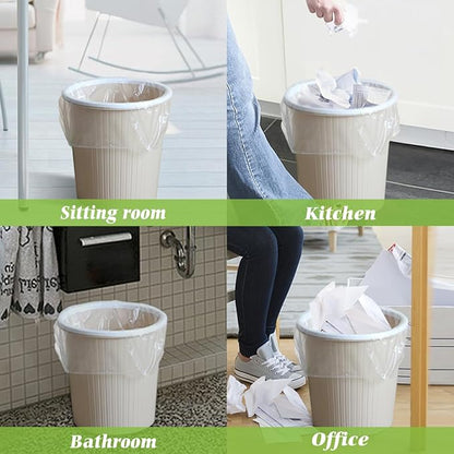 2.6 Gallon 220 Counts Strong Trash Bags Garbage Bags by Teivio, Bathroom Trash Can Bin Liners, Small Plastic Bags for home office kitchen,fit 10 Liter, 2,2.5,3 Gal, Clear