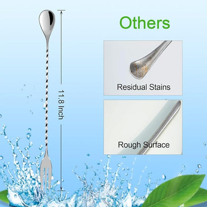 Bar Spoon Cocktail Mixing Stirrers, 12”