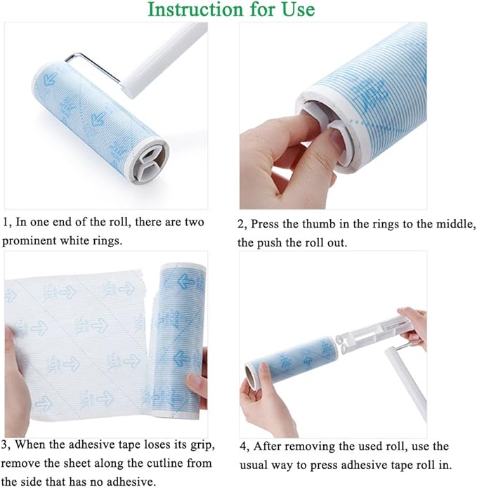 Pet Hair Lint Roller Refills Pet Hair Removal Refills, Japanese UNIKON 802 Sticky Mop Refill 90 Sheets, 3 Packs