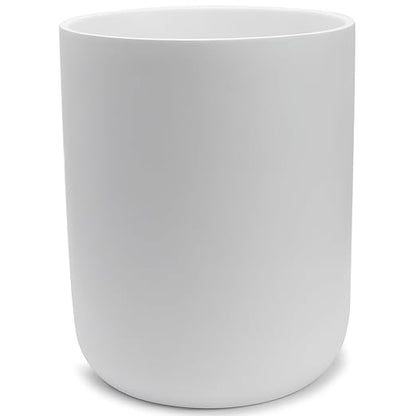 Matte White Round Compact Trash Can Mini, 2 Gallons / 7.5L Garbage Bin, Tiny Wastebasket for Bathrooms, Office, Under Desk, Bedroom, Laundry Room, Kitchen, Kids Room, and Dorm