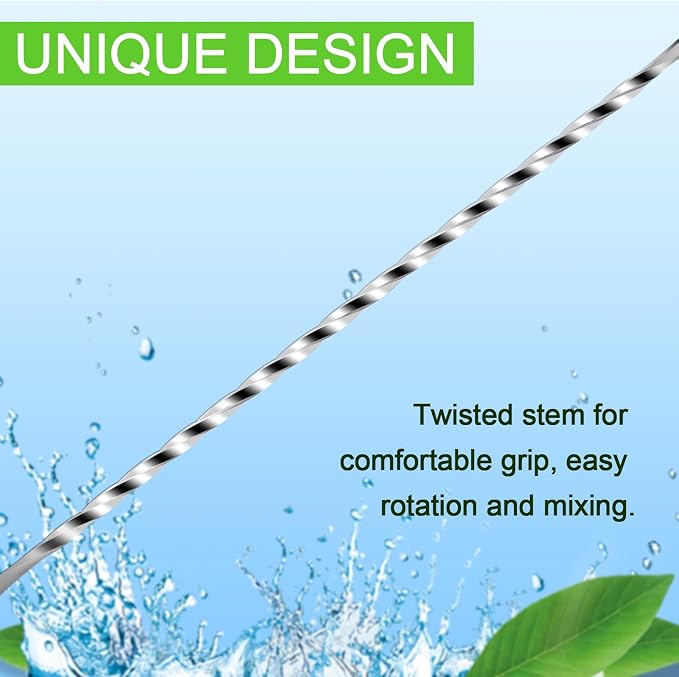 Bar Spoon Cocktail Mixing Stirrers, 12”