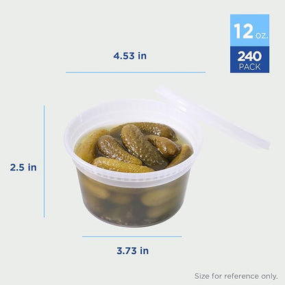 Karat [12oz - 240 ct] Clear PP Injection Molded Round Deli Containers with Lids (FP-IMDC12-PP)