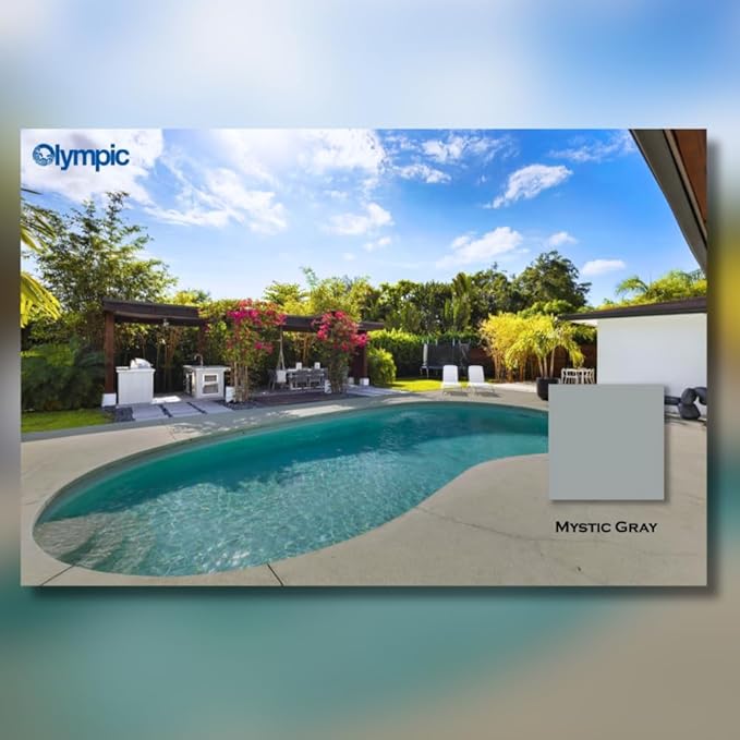 Olympic Patio Tones - Mystic Gray - 1 Gallon - Non-slip acrylic deck and patio coating, concrete restorer.