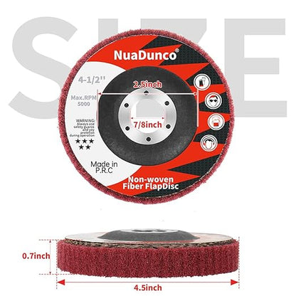 15Pcs 180# 320# 600# Scour Flap Disc 4 1/2 Inch Angle Grinder Attachment for Metal & Wood Scouring Pads Polishing Wheel Sanding Disc Paint Rust Remover