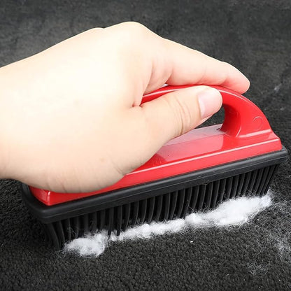 Rubber Pet Cat Dog Hair Removal Brush Lint & Hair Remover Brush,Silicone Lint and Debris Remover for Cleaning, Grooming and Fur Removal, Home,Red