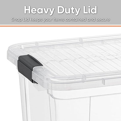 Superio Storage Bins with Lids- 2 Pack, 1.85 Qt Clear Boxes for Organizing, Stackable Plastic Containers- BPA Free, Non-Toxic, Odor Free, Organizer for Home, Office, Dorm